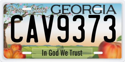 GA license plate CAV9373