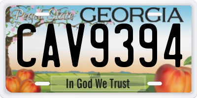 GA license plate CAV9394