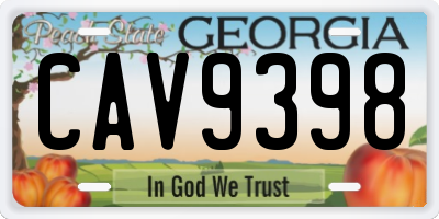 GA license plate CAV9398