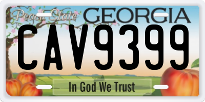 GA license plate CAV9399