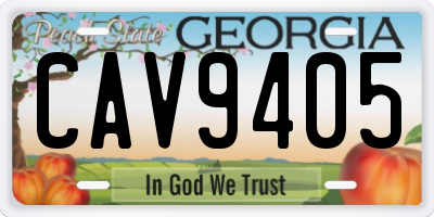 GA license plate CAV9405