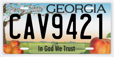 GA license plate CAV9421