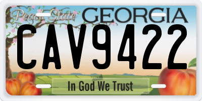 GA license plate CAV9422