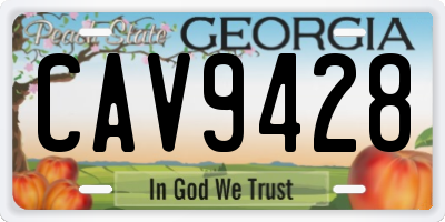 GA license plate CAV9428