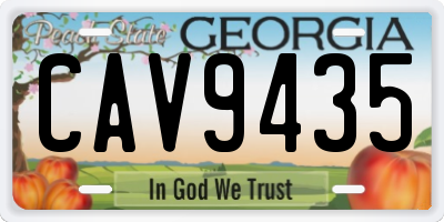 GA license plate CAV9435