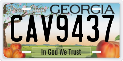 GA license plate CAV9437