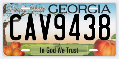 GA license plate CAV9438