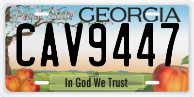 GA license plate CAV9447