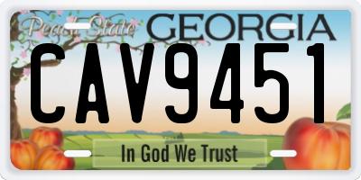 GA license plate CAV9451