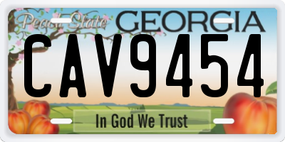 GA license plate CAV9454