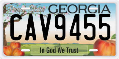 GA license plate CAV9455