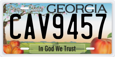 GA license plate CAV9457