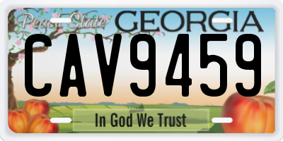 GA license plate CAV9459