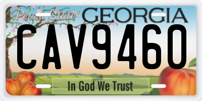 GA license plate CAV9460