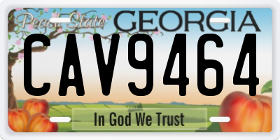 GA license plate CAV9464