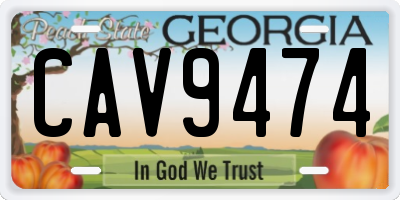 GA license plate CAV9474