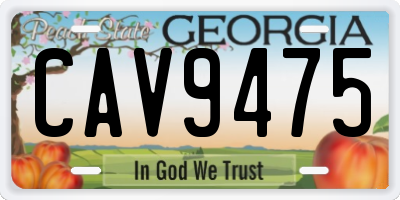 GA license plate CAV9475