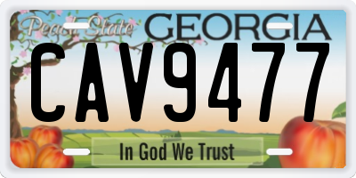 GA license plate CAV9477