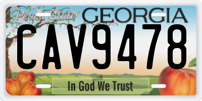 GA license plate CAV9478
