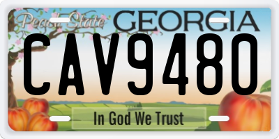 GA license plate CAV9480