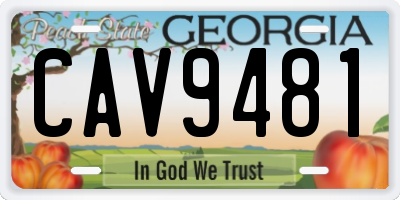 GA license plate CAV9481