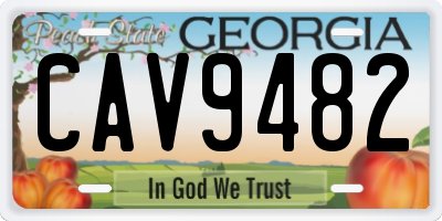 GA license plate CAV9482