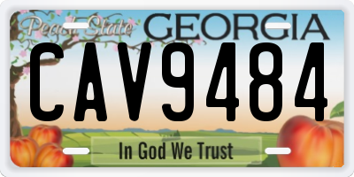GA license plate CAV9484