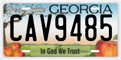 GA license plate CAV9485