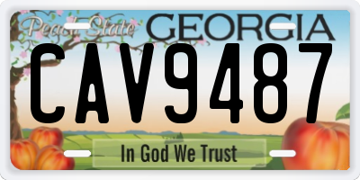 GA license plate CAV9487