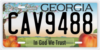 GA license plate CAV9488