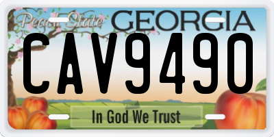 GA license plate CAV9490