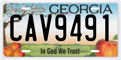 GA license plate CAV9491