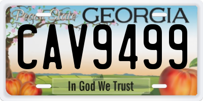 GA license plate CAV9499