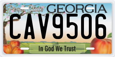 GA license plate CAV9506