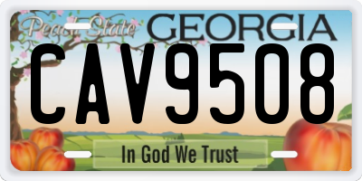 GA license plate CAV9508