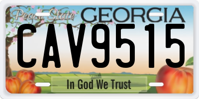 GA license plate CAV9515