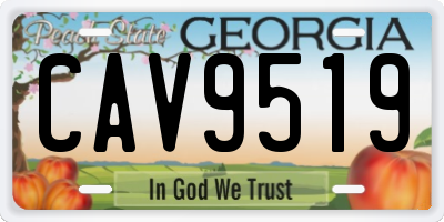GA license plate CAV9519