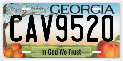 GA license plate CAV9520