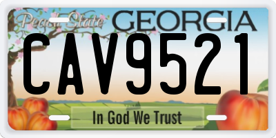 GA license plate CAV9521