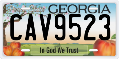 GA license plate CAV9523