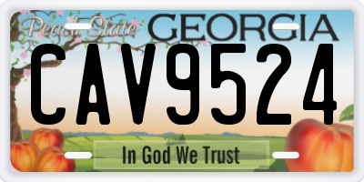 GA license plate CAV9524