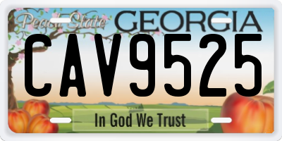 GA license plate CAV9525