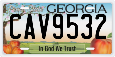 GA license plate CAV9532