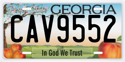 GA license plate CAV9552