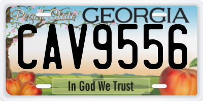 GA license plate CAV9556