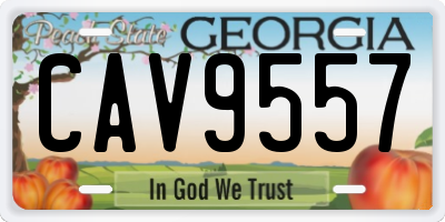 GA license plate CAV9557