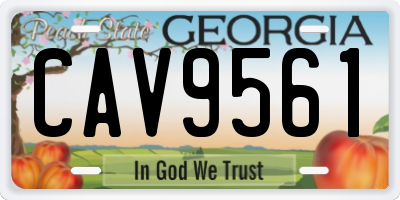 GA license plate CAV9561