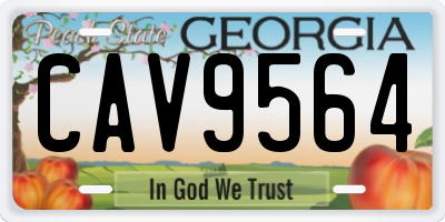 GA license plate CAV9564