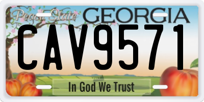 GA license plate CAV9571