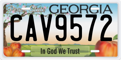 GA license plate CAV9572